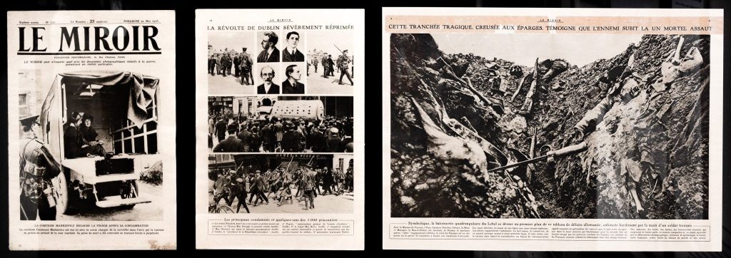 Artefacts displayed on the French guided tour.